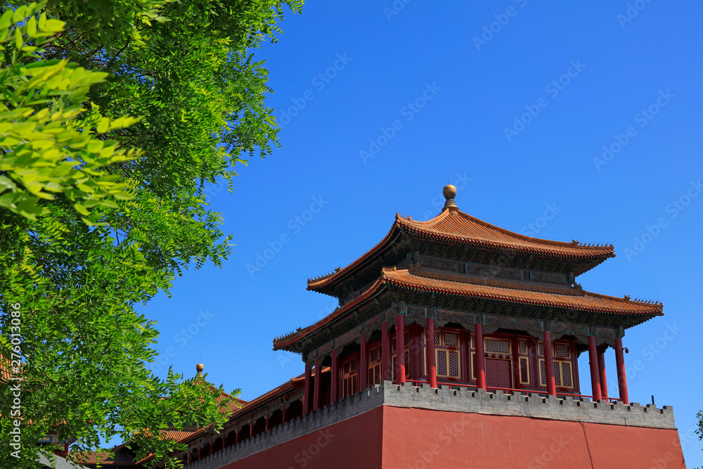 watchtower scenery in the Imperial Palace, Beijing, China watchtower scenery in the Imperial Palace, Beijing, China