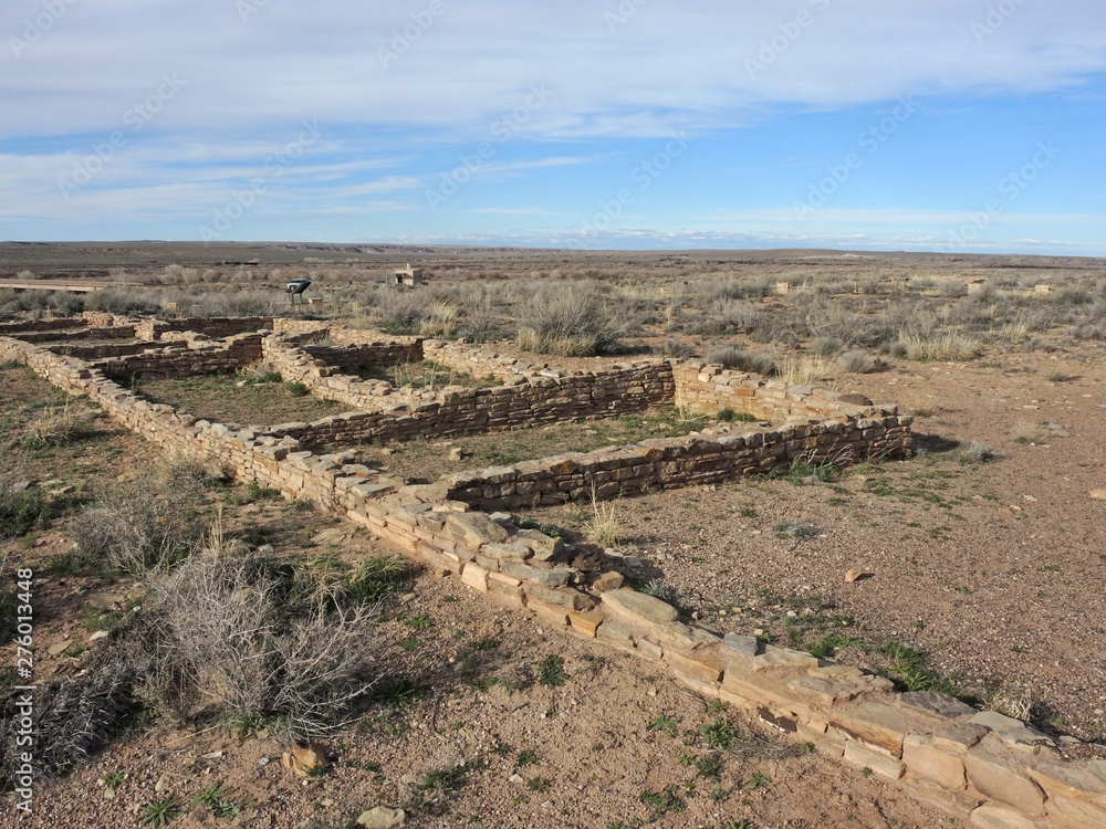 The Puerco Pueblo. The homes of the people who once lived in this inhospitable area. The structures are single room with no door. The people living in these houses probably entered their homes through