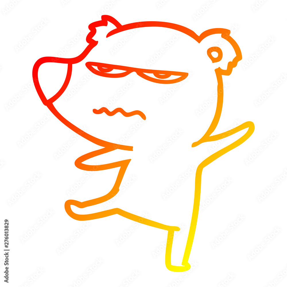 warm gradient line drawing annoyed bear cartoon pointing warm gradient line drawing annoyed bear cartoon pointing
