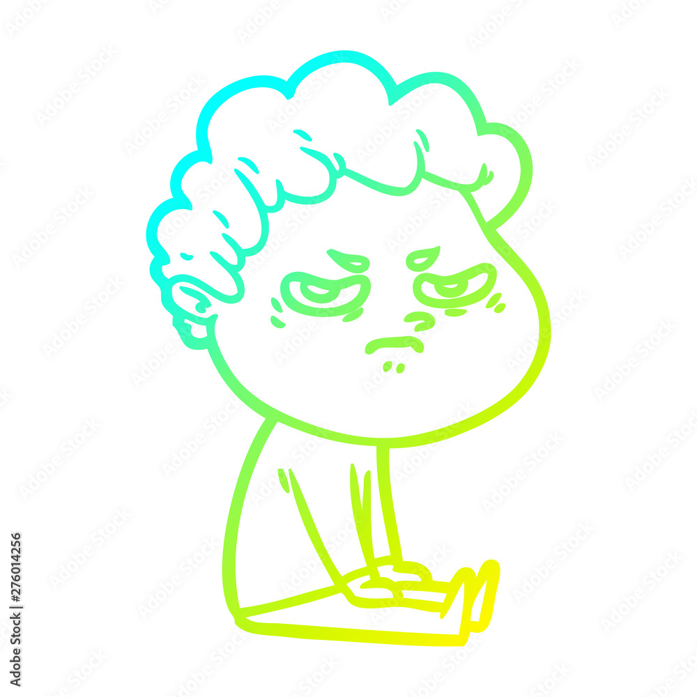 cold gradient line drawing cartoon angry man cold gradient line drawing cartoon angry man