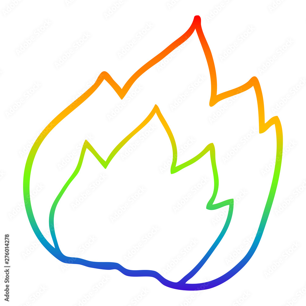 rainbow gradient line drawing cartoon fire rainbow gradient line drawing cartoon fire