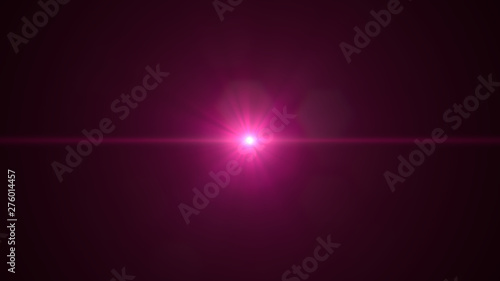 8k lens flare effect overlay texture with bokeh effect and light streak in pink and red with black background