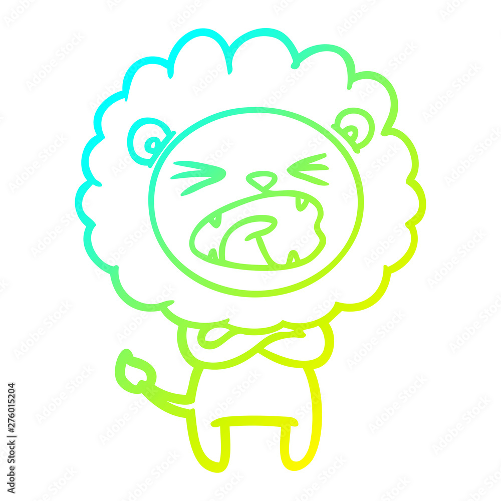 cold gradient line drawing cartoon angry lion cold gradient line drawing cartoon angry lion