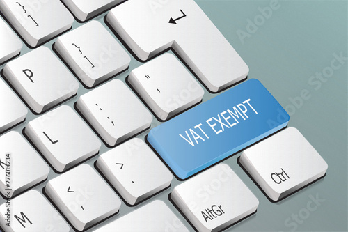 Εκτύπωση καμβά VAT exempt written on the keyboard button