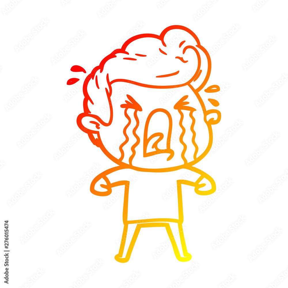 warm gradient line drawing cartoon crying man warm gradient line drawing cartoon crying man