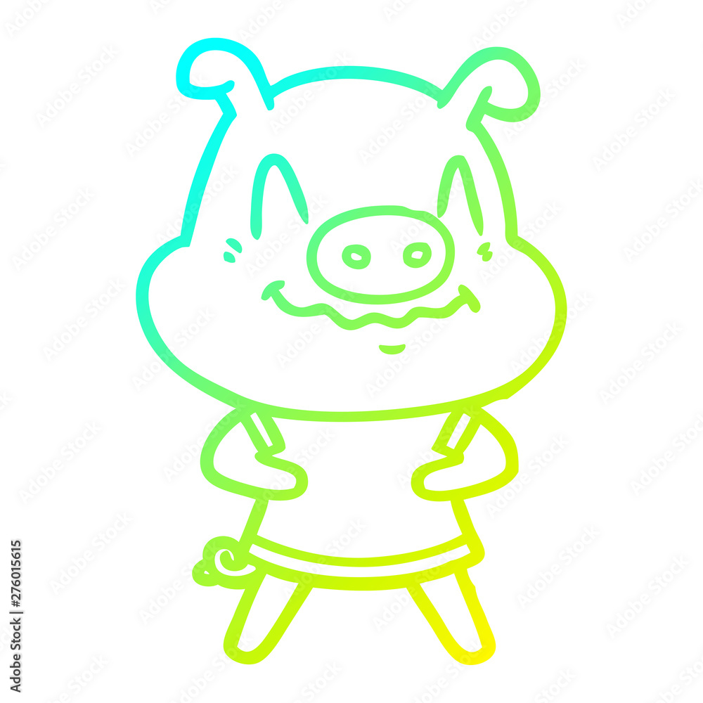 cold gradient line drawing nervous cartoon pig cold gradient line drawing nervous cartoon pig