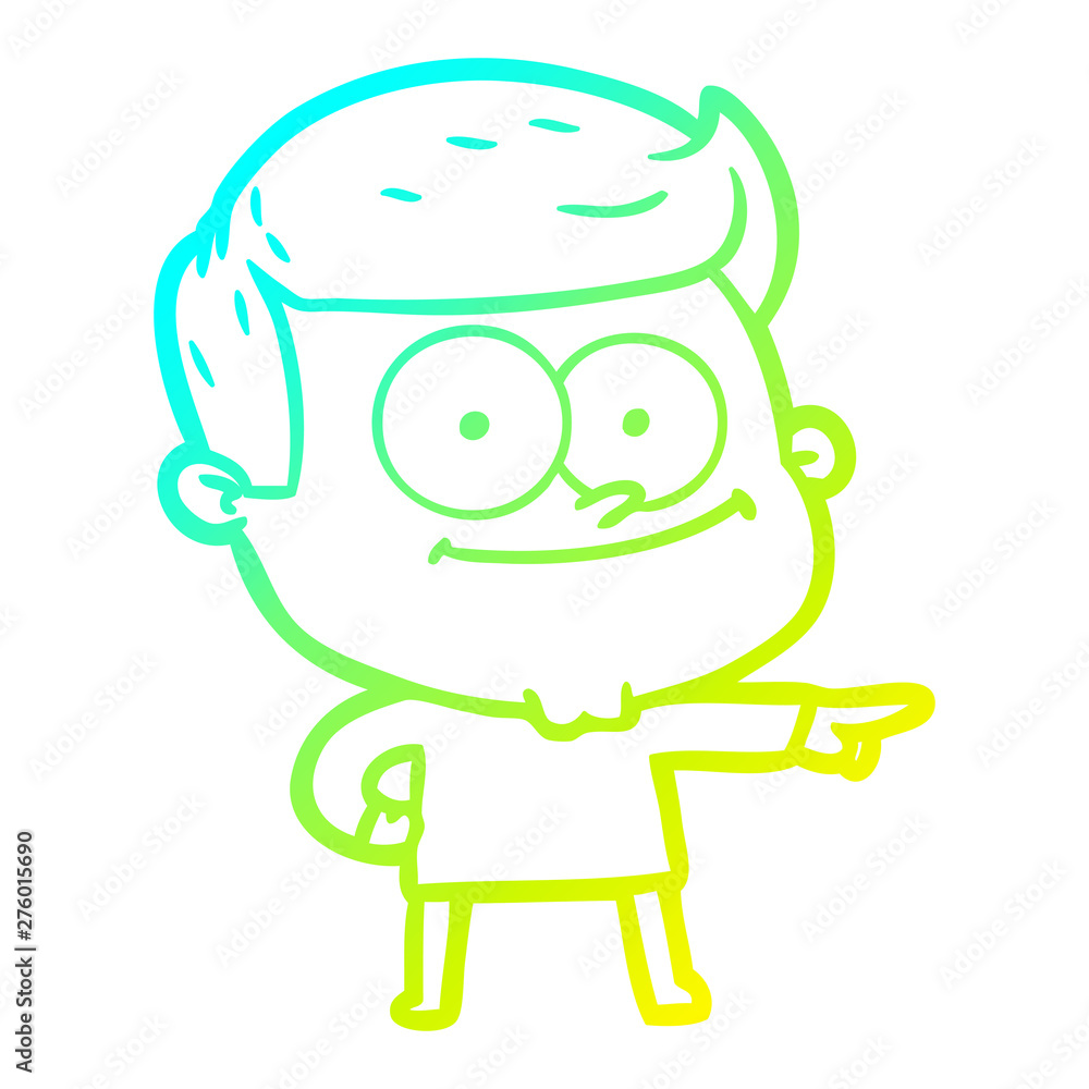 cold gradient line drawing cartoon happy man cold gradient line drawing cartoon happy man