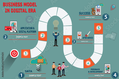 Business board game,Step to business success infographic - Vector