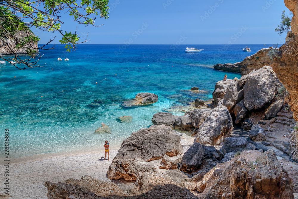 Sardinia, holidays, Cala Biriola Beach, sea with crystal clear azure water. Italy, the best beaches in Sardinia. Sardinia, holidays, Cala Biriola Beach, sea with crystal clear azure water. Italy, the best beaches in Sardinia.