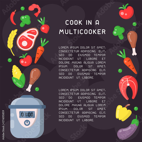 Poster with information about cooking in a multicooker