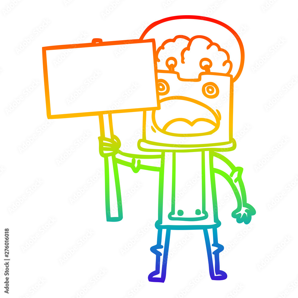 rainbow gradient line drawing cartoon robot rainbow gradient line drawing cartoon robot