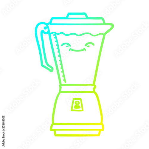 cold gradient line drawing cartoon food processor