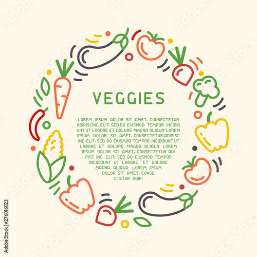 Round form concept with vegetables