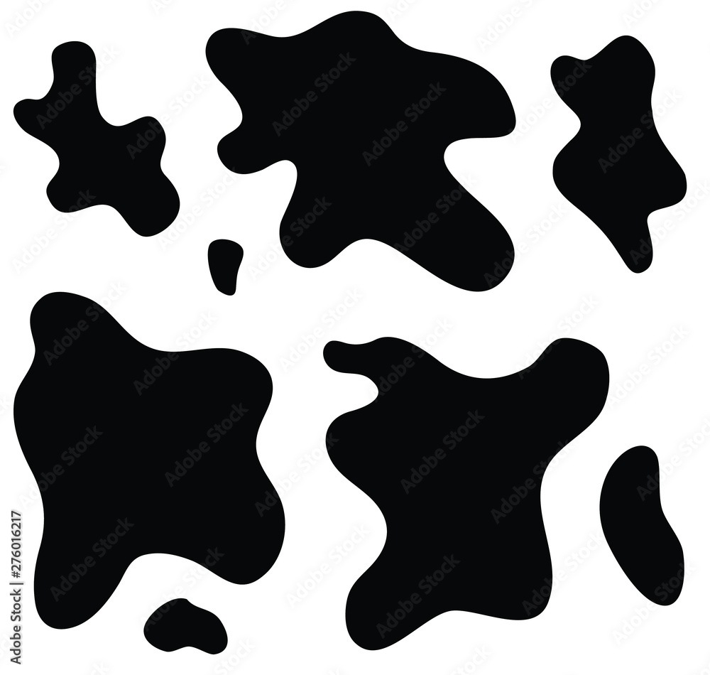 Vector seamless pattern of cow fur black dots print isolated on white background Vector seamless pattern of cow fur black dots print isolated on white background