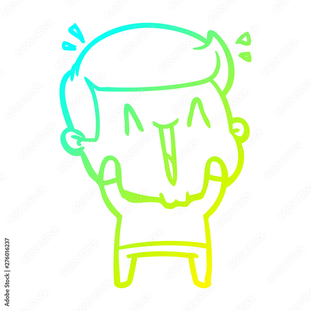 cold gradient line drawing cartoon excited man cold gradient line drawing cartoon excited man