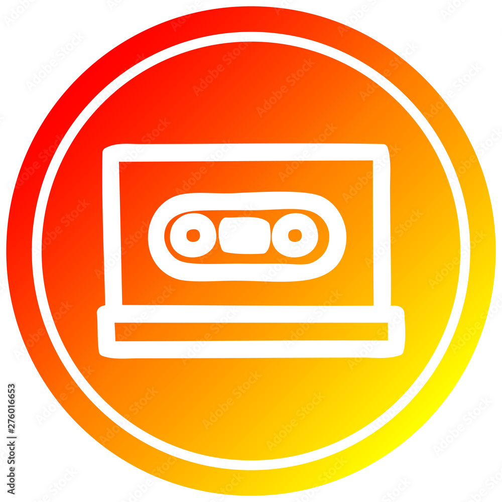 cassette tape circular in hot gradient spectrum cassette tape circular in hot gradient spectrum