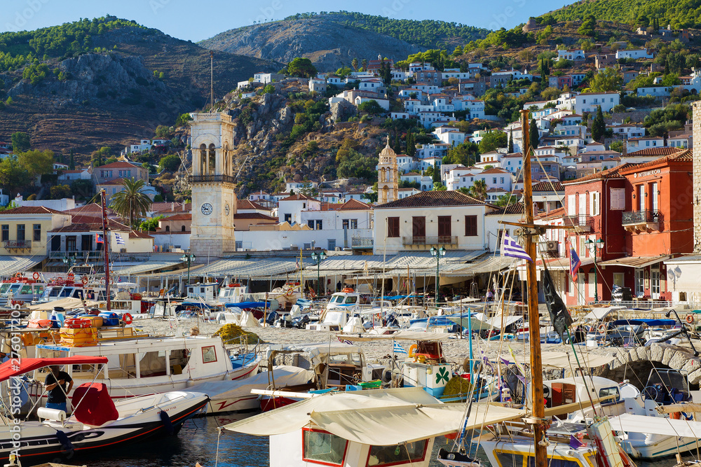 View on Hydra town and Harbor