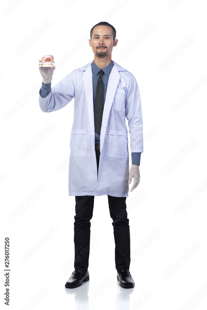 dentist with Dental tools isolated on white background dentist with Dental tools isolated on white background