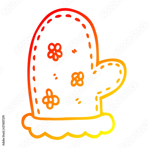 warm gradient line drawing cartoon oven mitts