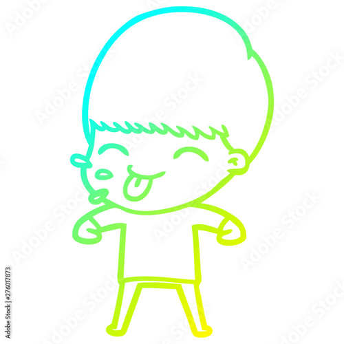 cold gradient line drawing cartoon rude man