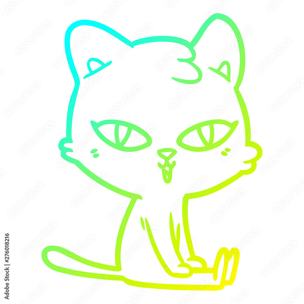 cold gradient line drawing cartoon cat cold gradient line drawing cartoon cat