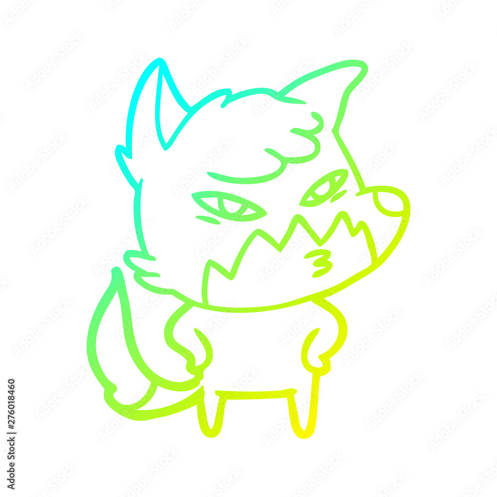 cold gradient line drawing clever cartoon fox cold gradient line drawing clever cartoon fox