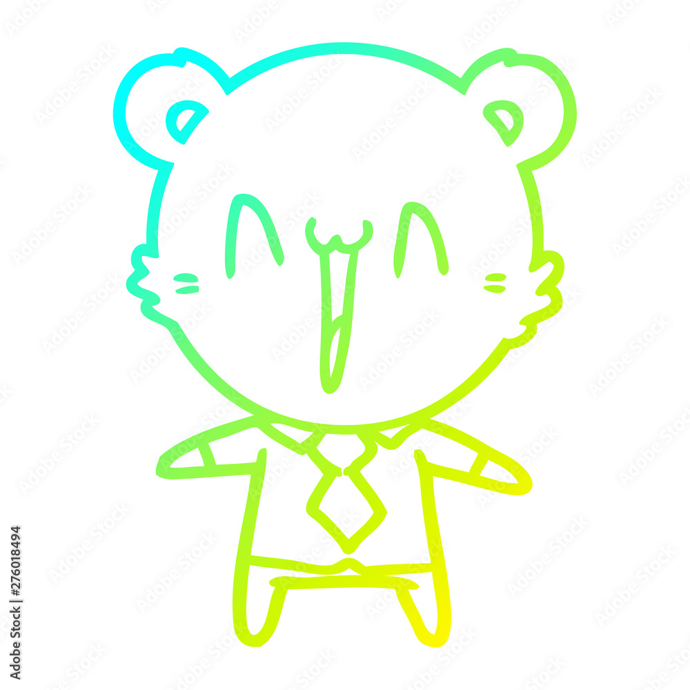 cold gradient line drawing happy bear cartoon cold gradient line drawing happy bear cartoon