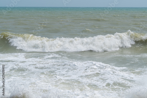 Sun of summer time on sky and sand of beach, landscape