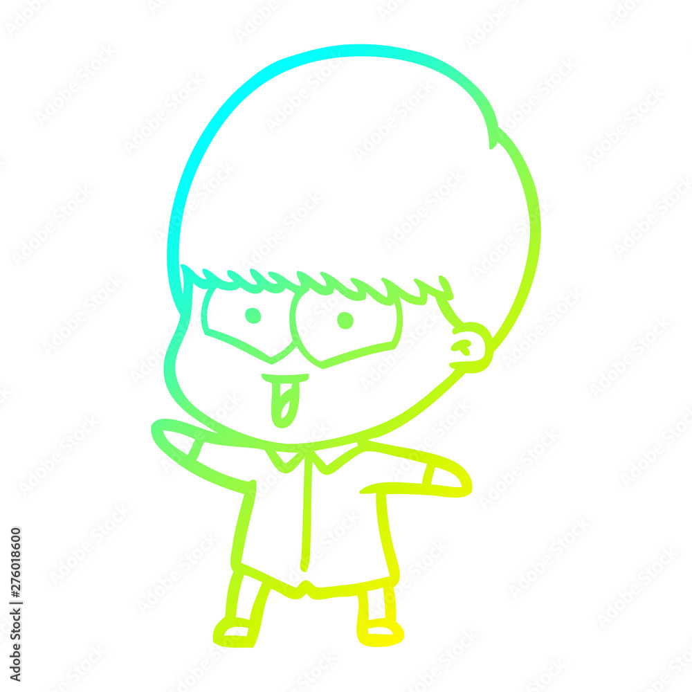 cold gradient line drawing cartoon happy boy cold gradient line drawing cartoon happy boy