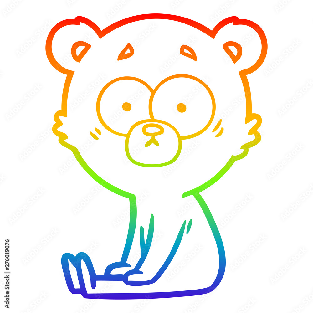 rainbow gradient line drawing nervous polar bear cartoon rainbow gradient line drawing nervous polar bear cartoon