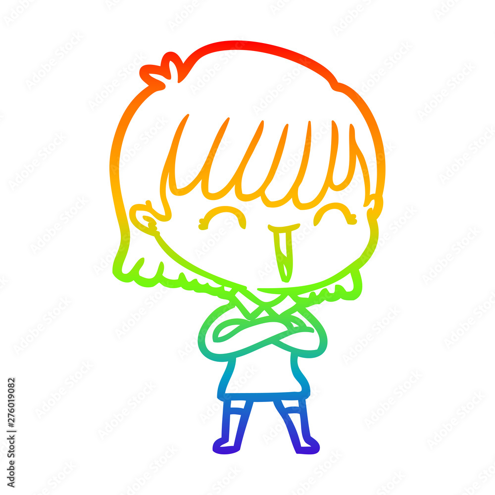 rainbow gradient line drawing cartoon woman rainbow gradient line drawing cartoon woman