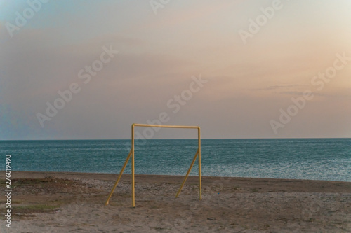 Soccer field on the beach near the sea © Jair Fonseca