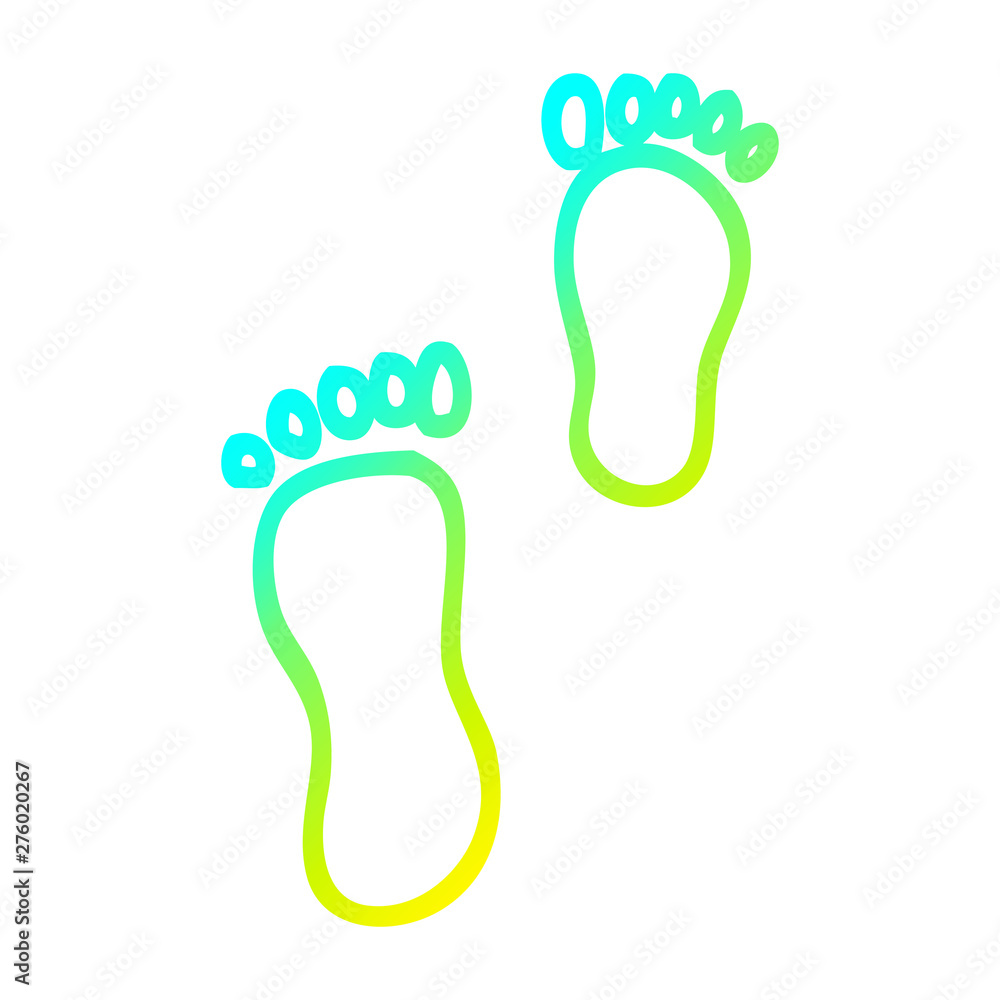 cold gradient line drawing cartoon foot prints cold gradient line drawing cartoon foot prints