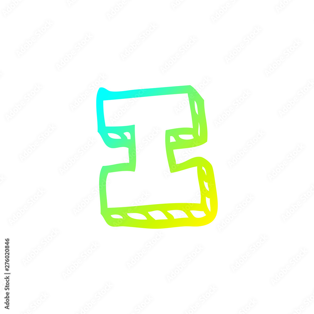 cold gradient line drawing cartoon letter i cold gradient line drawing cartoon letter i