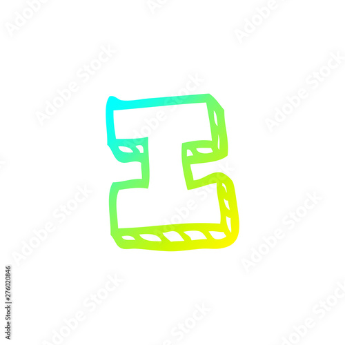 Free Download cold gradient line drawing cartoon letter i - GFXLoad