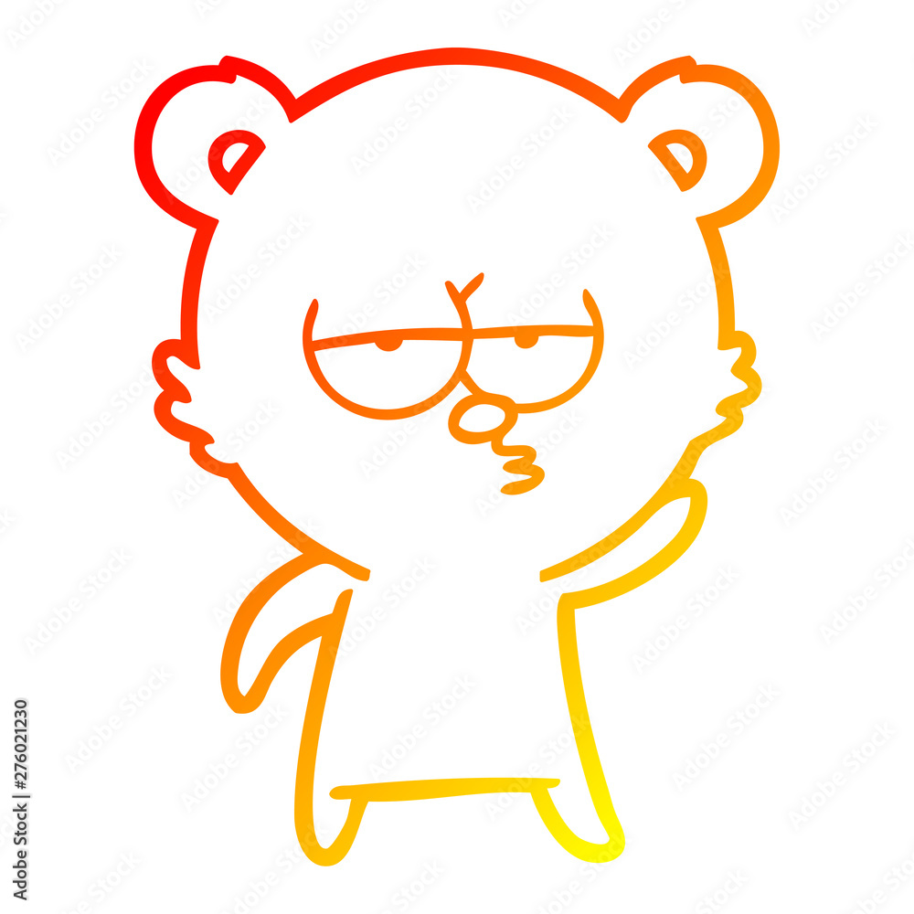 warm gradient line drawing bored polar bear cartoon warm gradient line drawing bored polar bear cartoon
