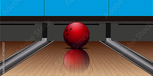 Isolated ball on a bowling lane - Vector