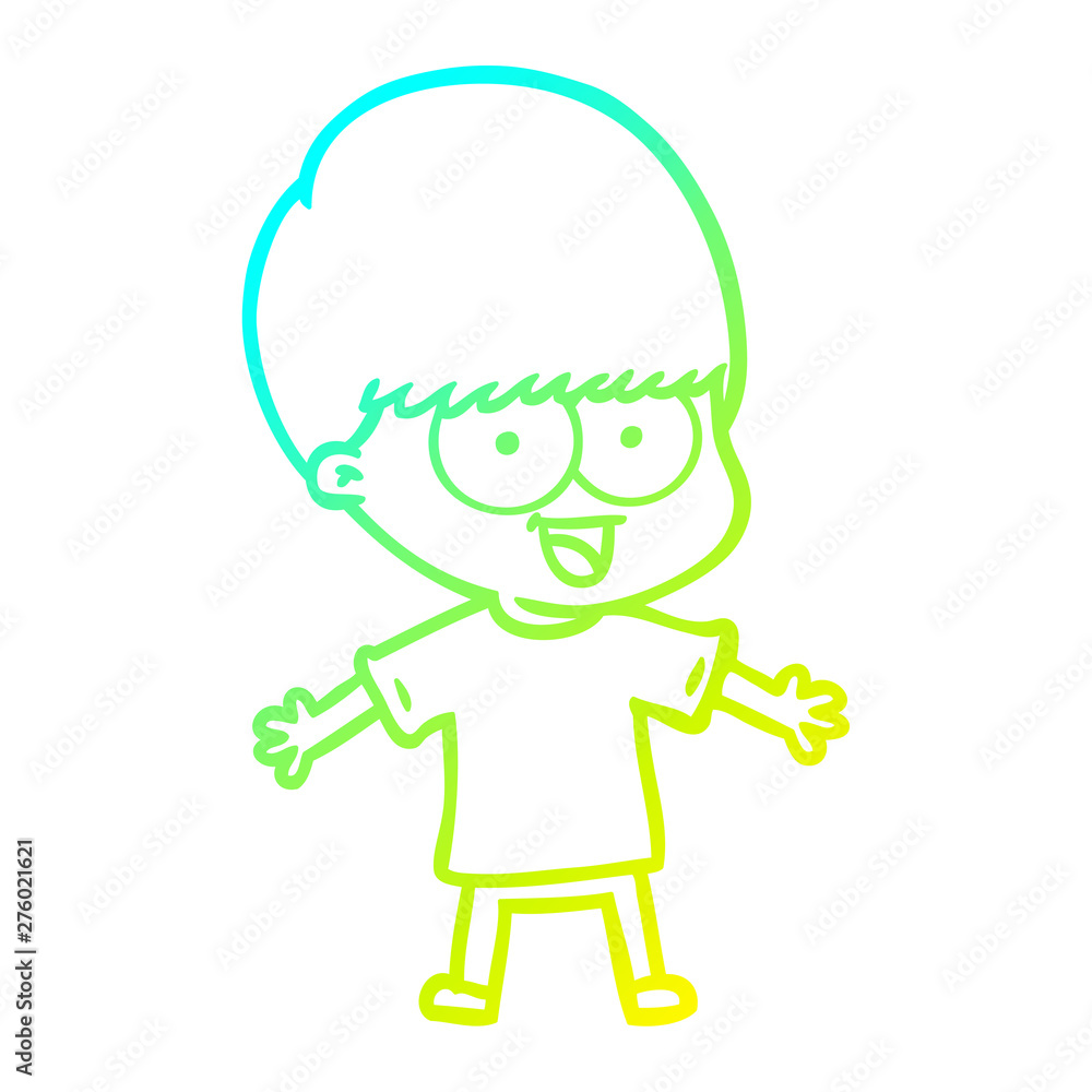 cold gradient line drawing happy cartoon boy cold gradient line drawing happy cartoon boy