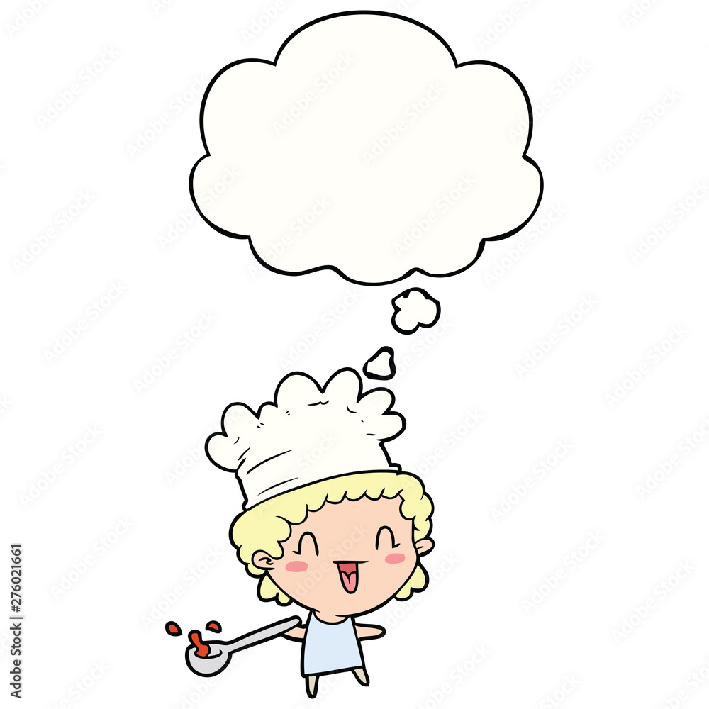 cartoon chef and thought bubble cartoon chef and thought bubble