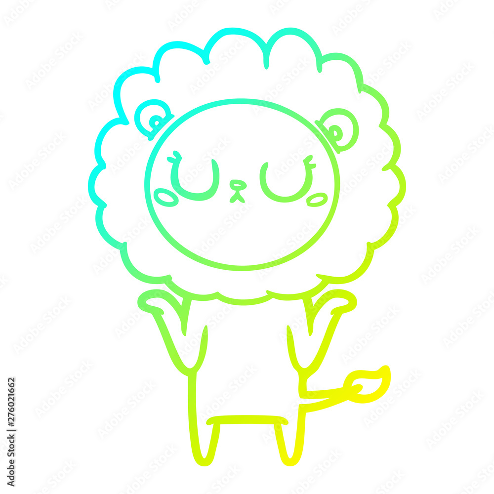 cold gradient line drawing cartoon lion cold gradient line drawing cartoon lion