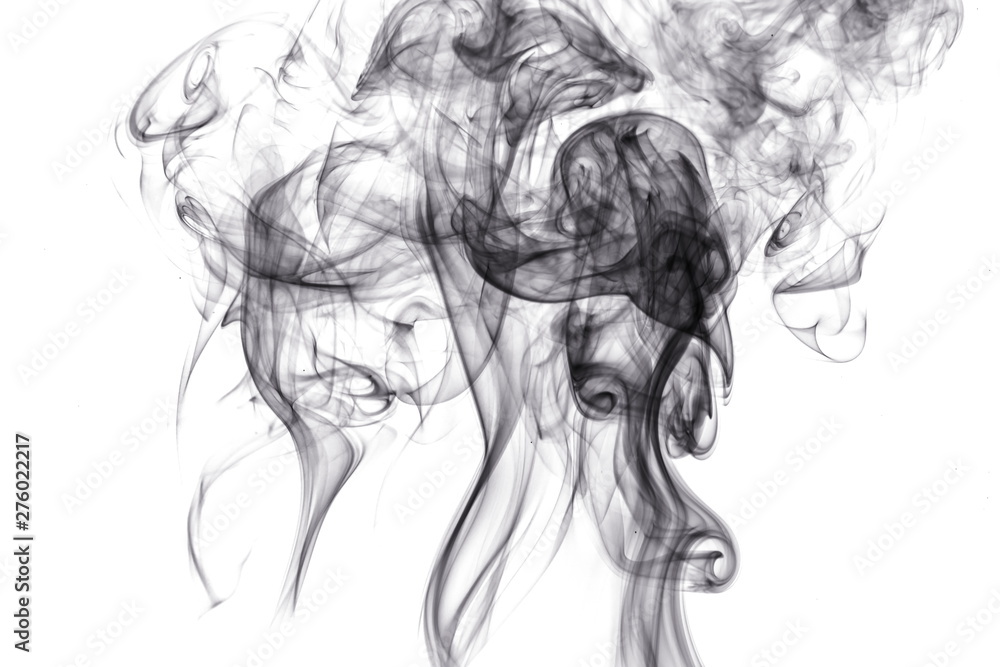 Fototapeta premium Black smoke on white background