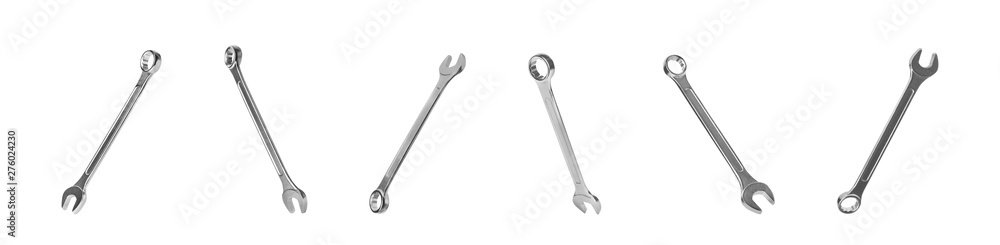 Set of wrenches on white background. Construction tools Set of wrenches on white background. Construction tools