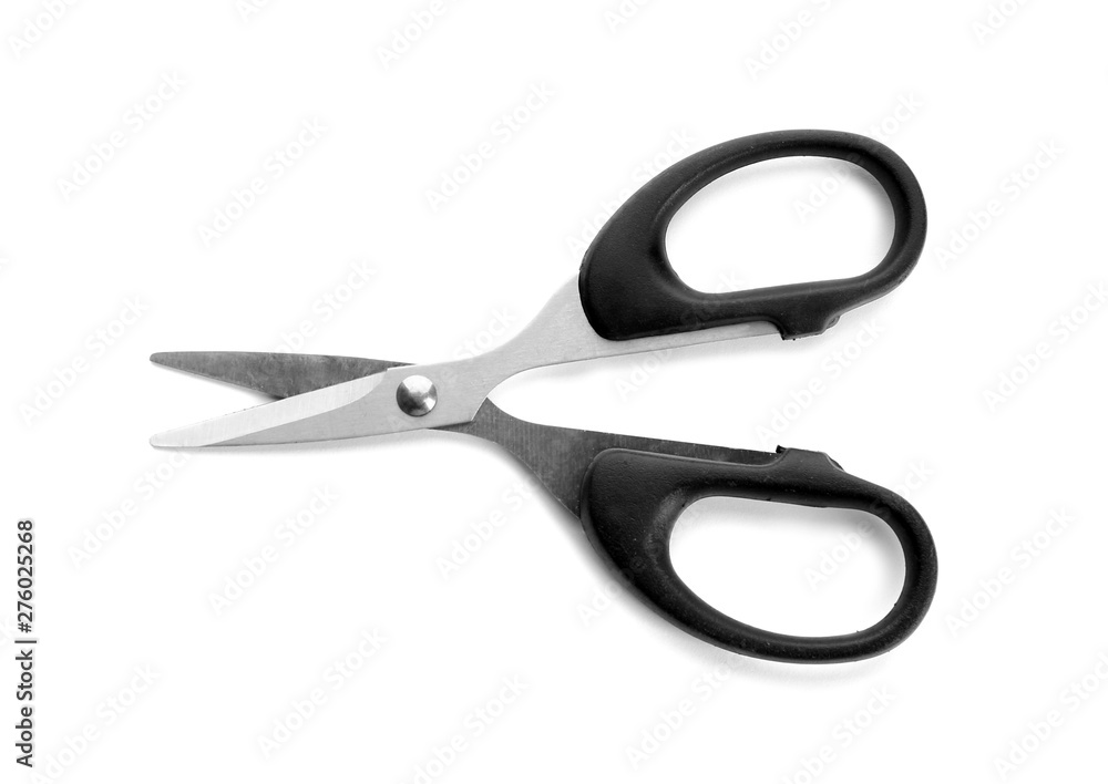 Pair of sharp scissors on white background Pair of sharp scissors on white background