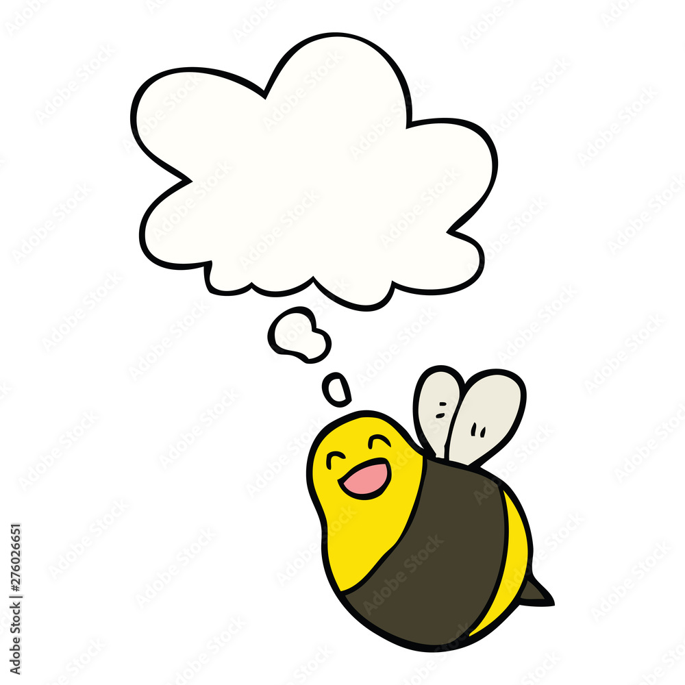 cartoon bee and thought bubble cartoon bee and thought bubble
