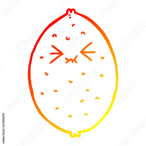 warm gradient line drawing cartoon bitter lemon