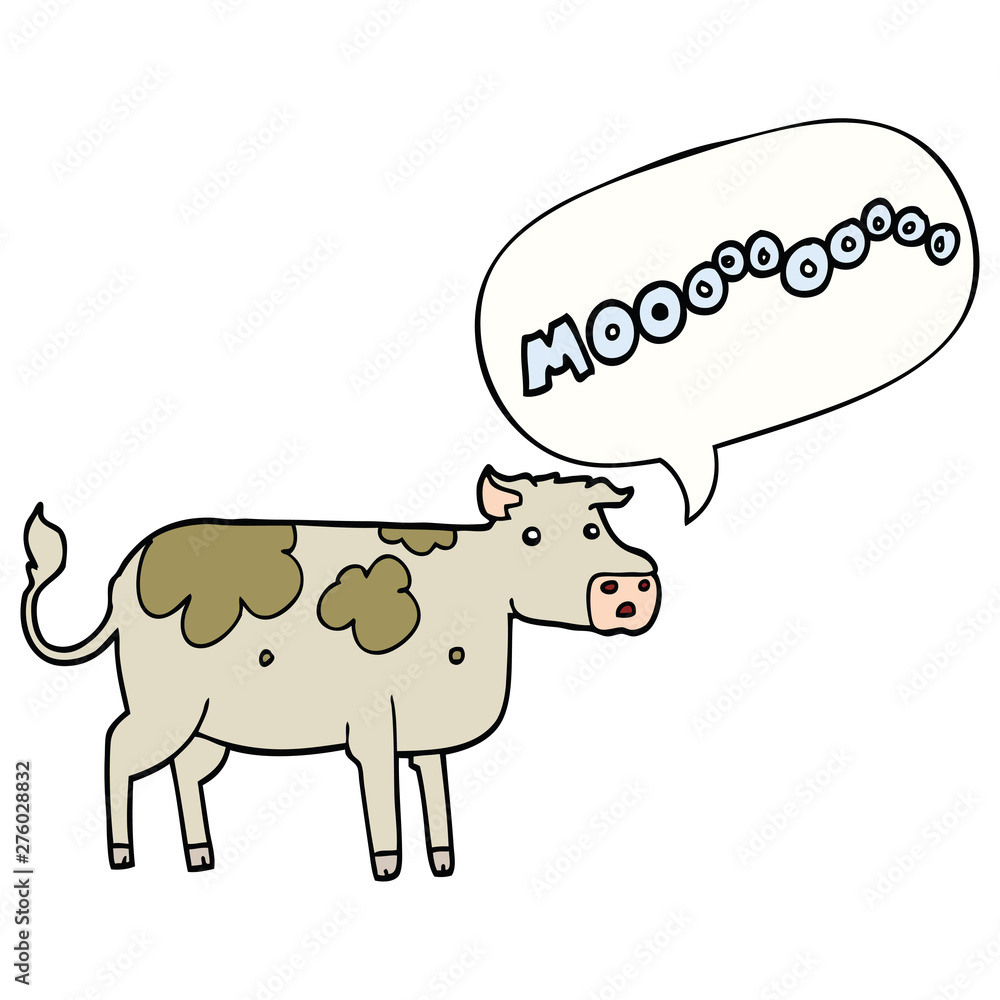 cartoon cow and speech bubble cartoon cow and speech bubble