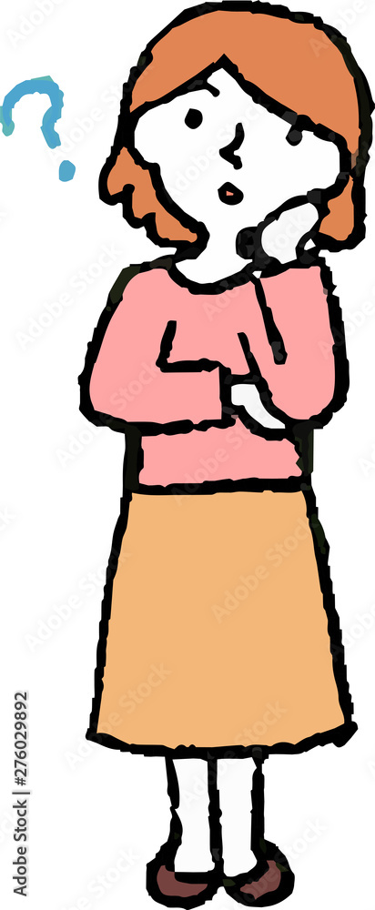 Illustration of a woman face and pose Illustration of a woman face and pose