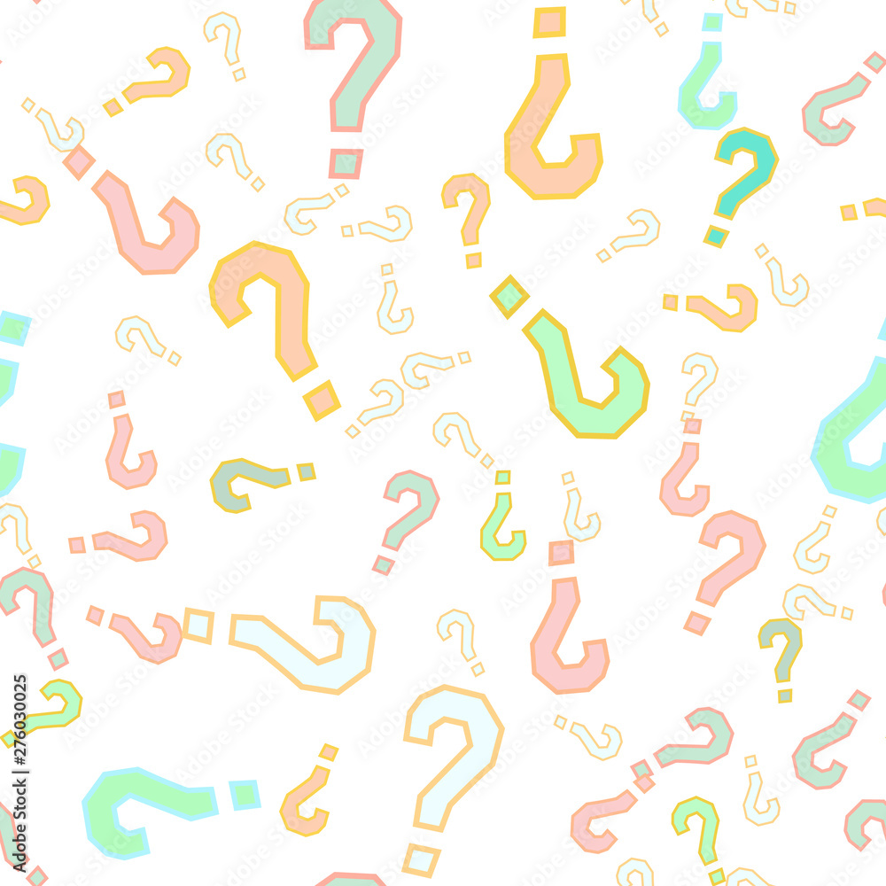 Quiz seamless pattern. Question marks, doubt, faq Quiz seamless pattern. Question marks, doubt, faq