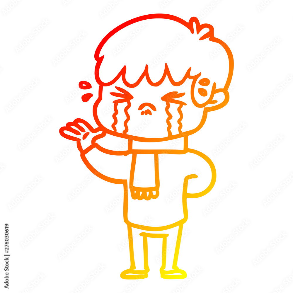 warm gradient line drawing cartoon boy crying warm gradient line drawing cartoon boy crying