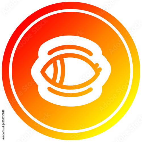 staring eye circular in hot gradient spectrum